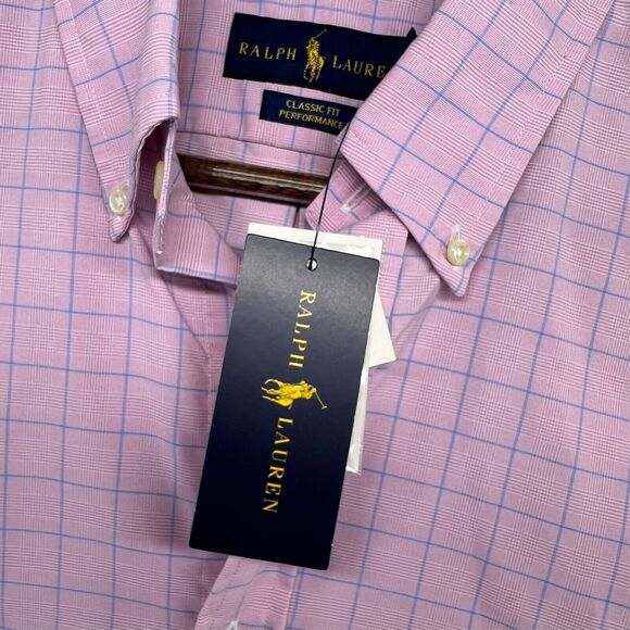 Ralph Lauren Shirt Men's Medium Pink Plaid Plaid Checkered Button Down Pony NEW - Picture 6 of 12